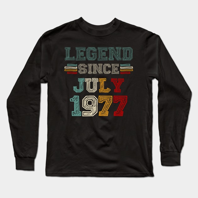 46 Years Old Legend Since July 1977 46th Birthday Long Sleeve T-Shirt by Vintage White Rose Bouquets